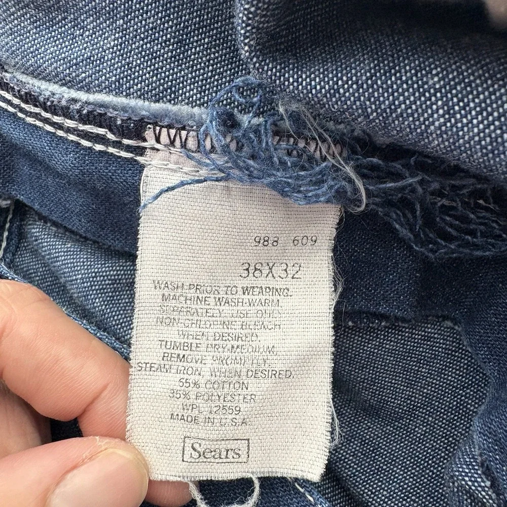 Vintage Sears Perma-Prest Workwear Carpenter Jeans USA Union Made Men's 36x32